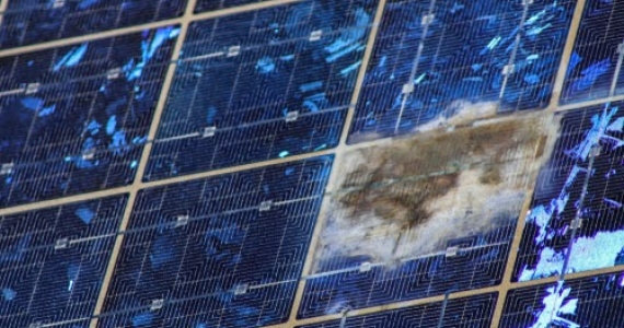 Photovoltaic panels catch fire